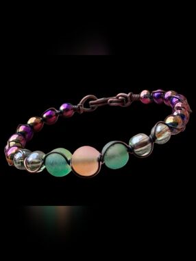 Handcrafted Oxidized Copper Wire Wrap Bracelet